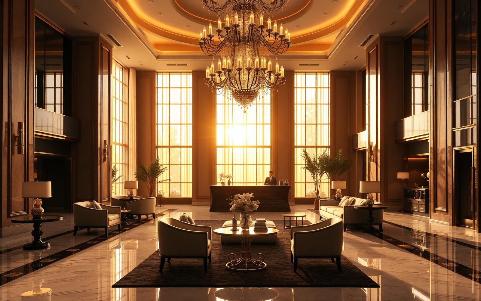 Boutique hotel lobby