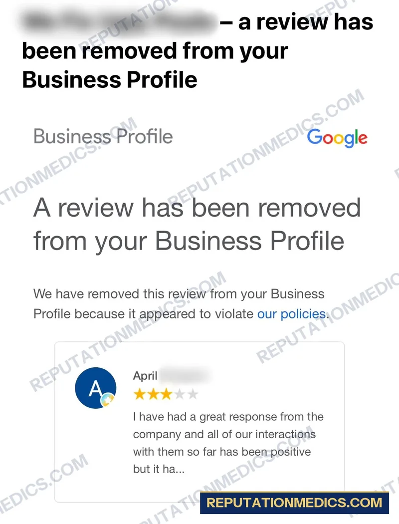 Removed review screenshot — April